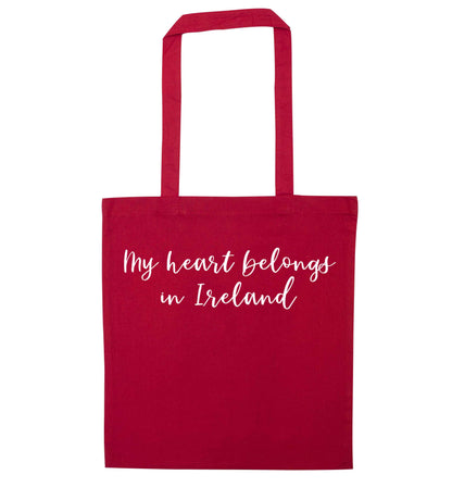 My heart belongs in Ireland red tote bag