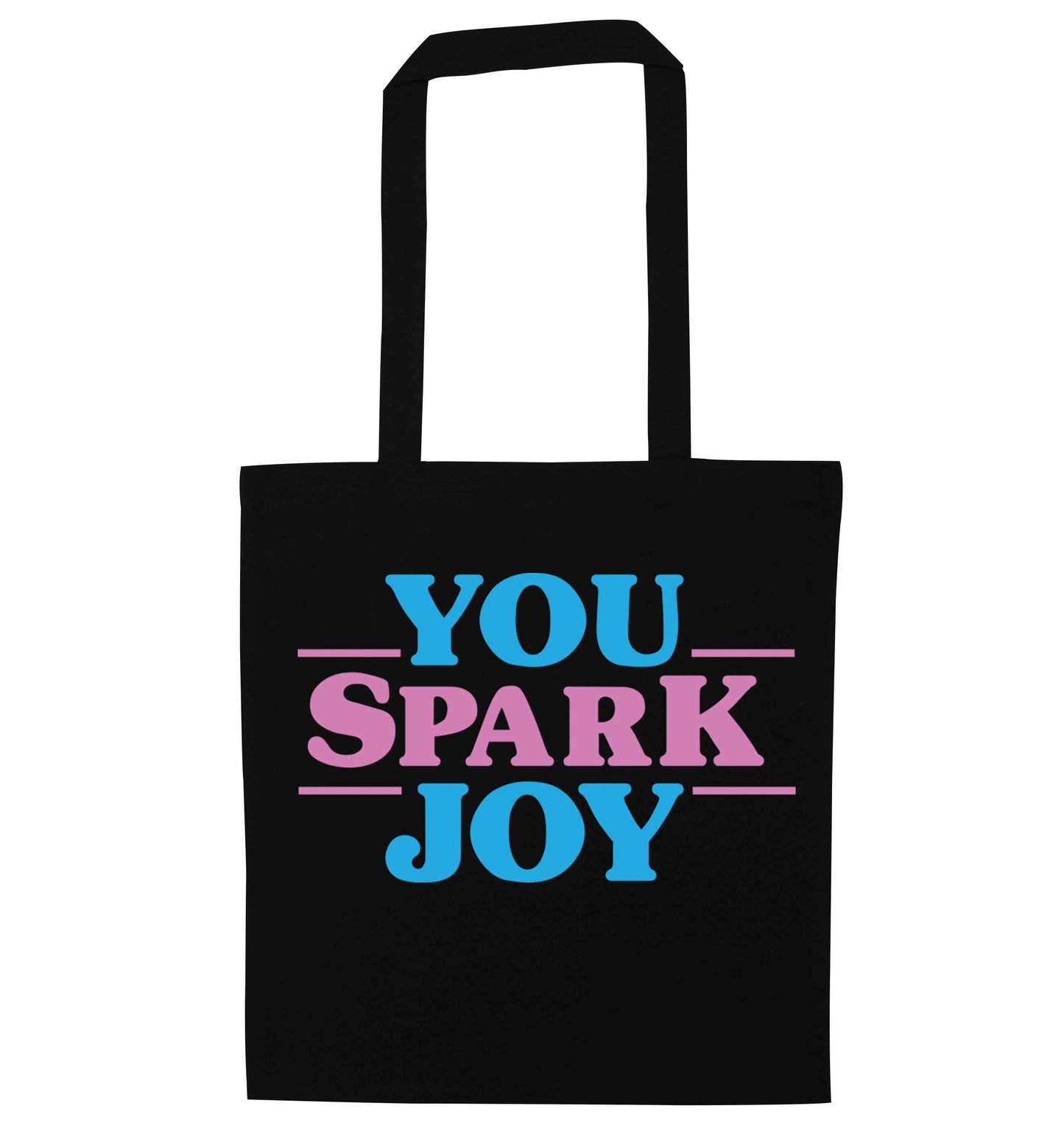 You spark joy black tote bag