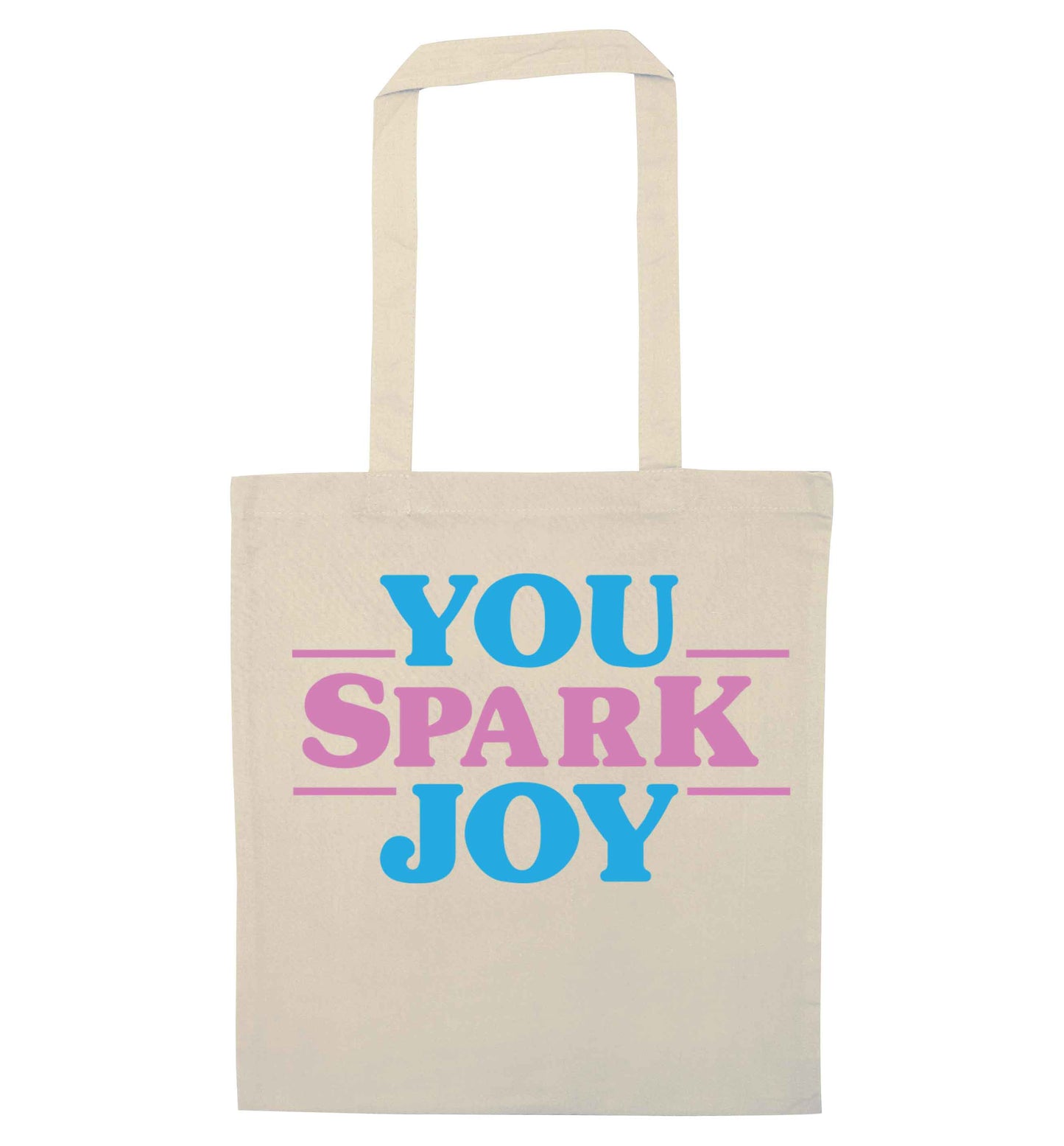 You spark joy natural tote bag