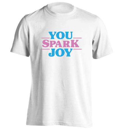 You spark joy adults unisex white Tshirt 2XL
