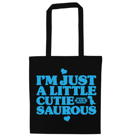 I'm just a little cutiesaurous black tote bag