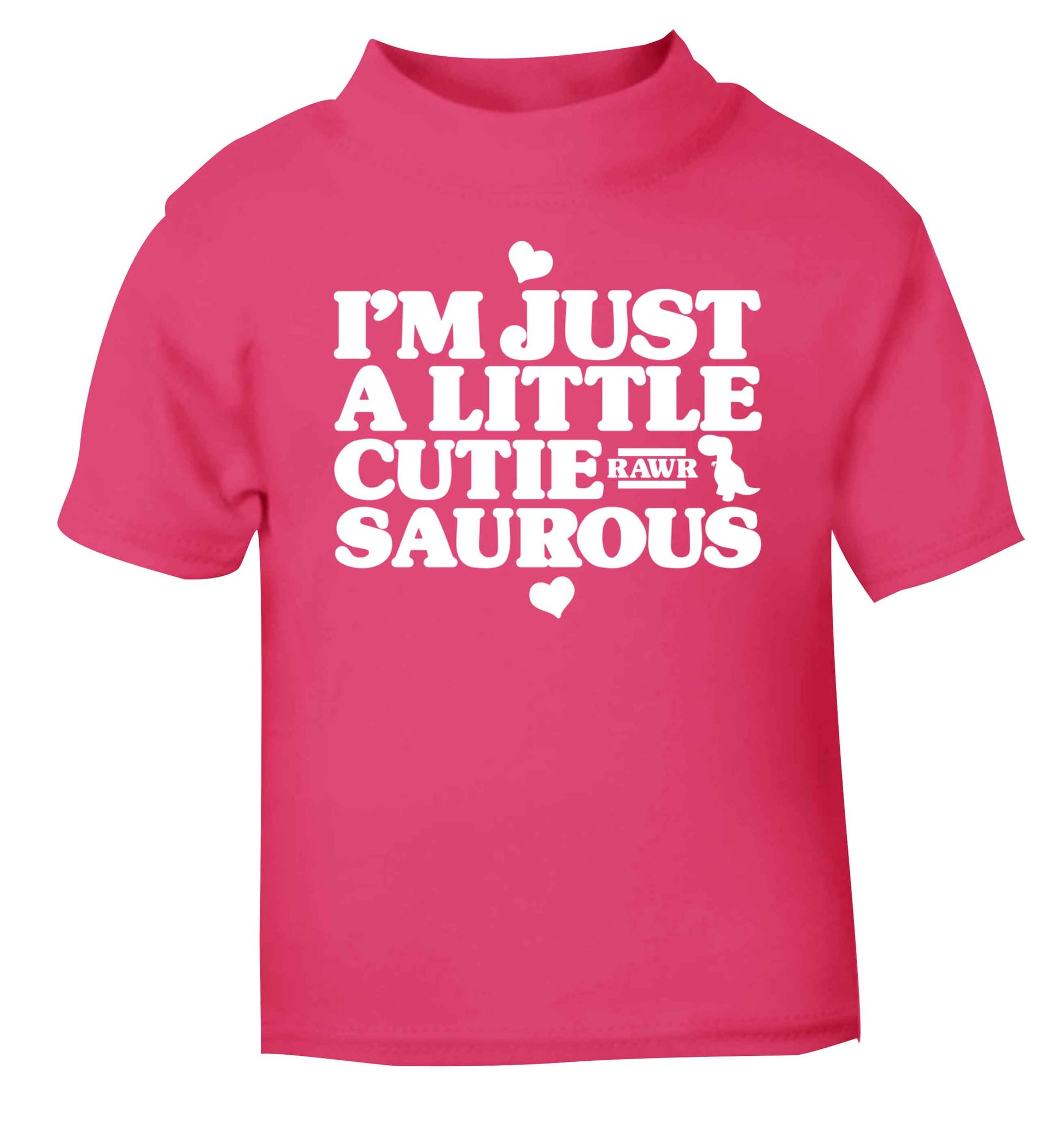 I'm just a little cutiesaurous pink baby toddler Tshirt 2 Years