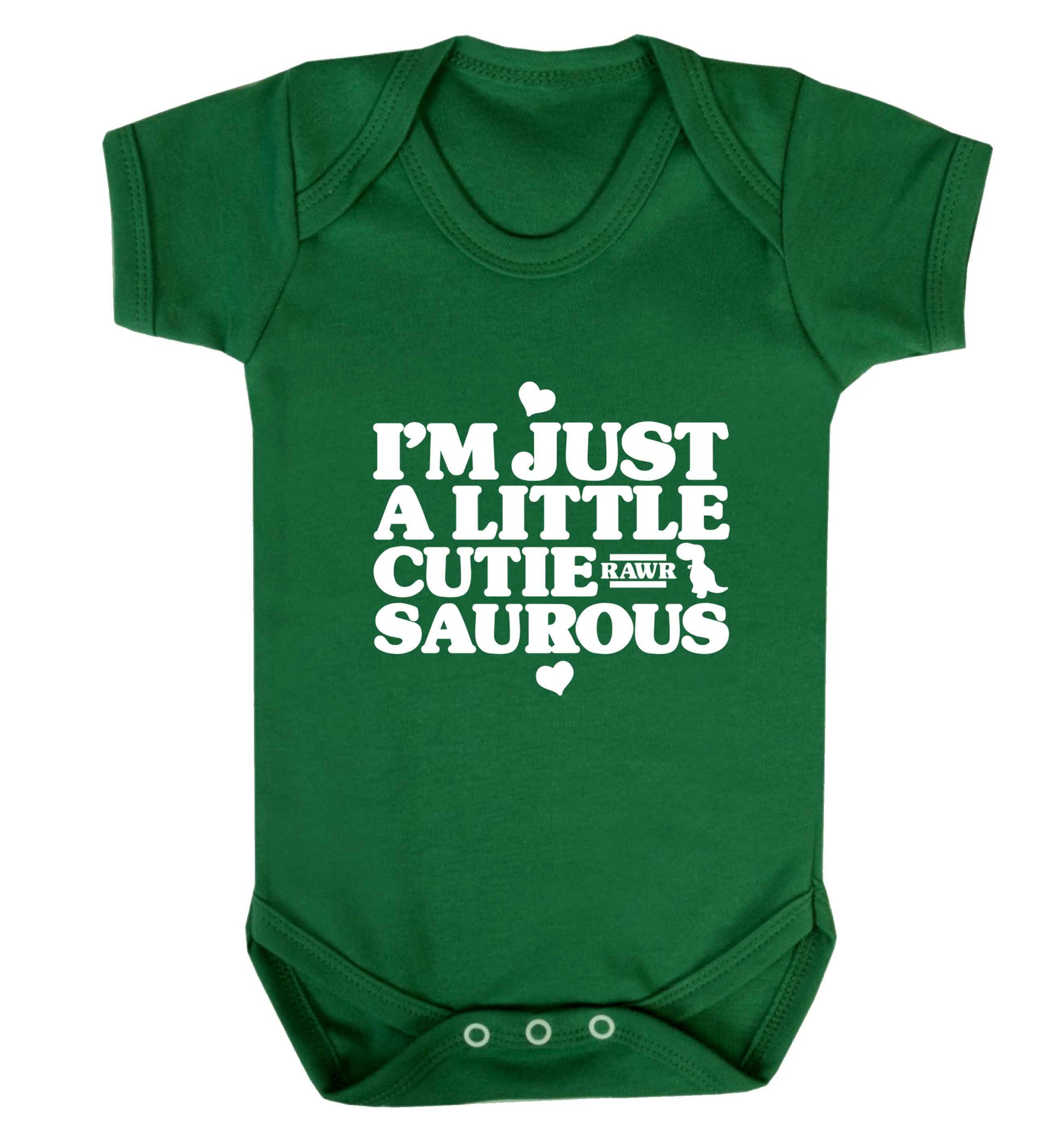 I'm just a little cutiesaurous baby vest green 18-24 months