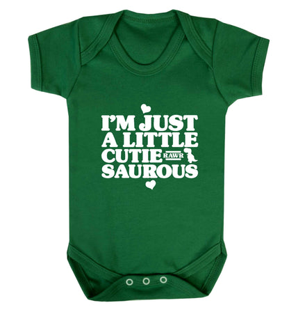 I'm just a little cutiesaurous baby vest green 18-24 months