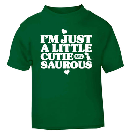 I'm just a little cutiesaurous green baby toddler Tshirt 2 Years