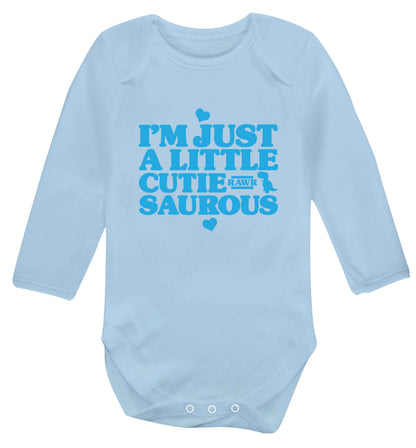 I'm just a little cutiesaurous baby vest long sleeved pale blue 6-12 months