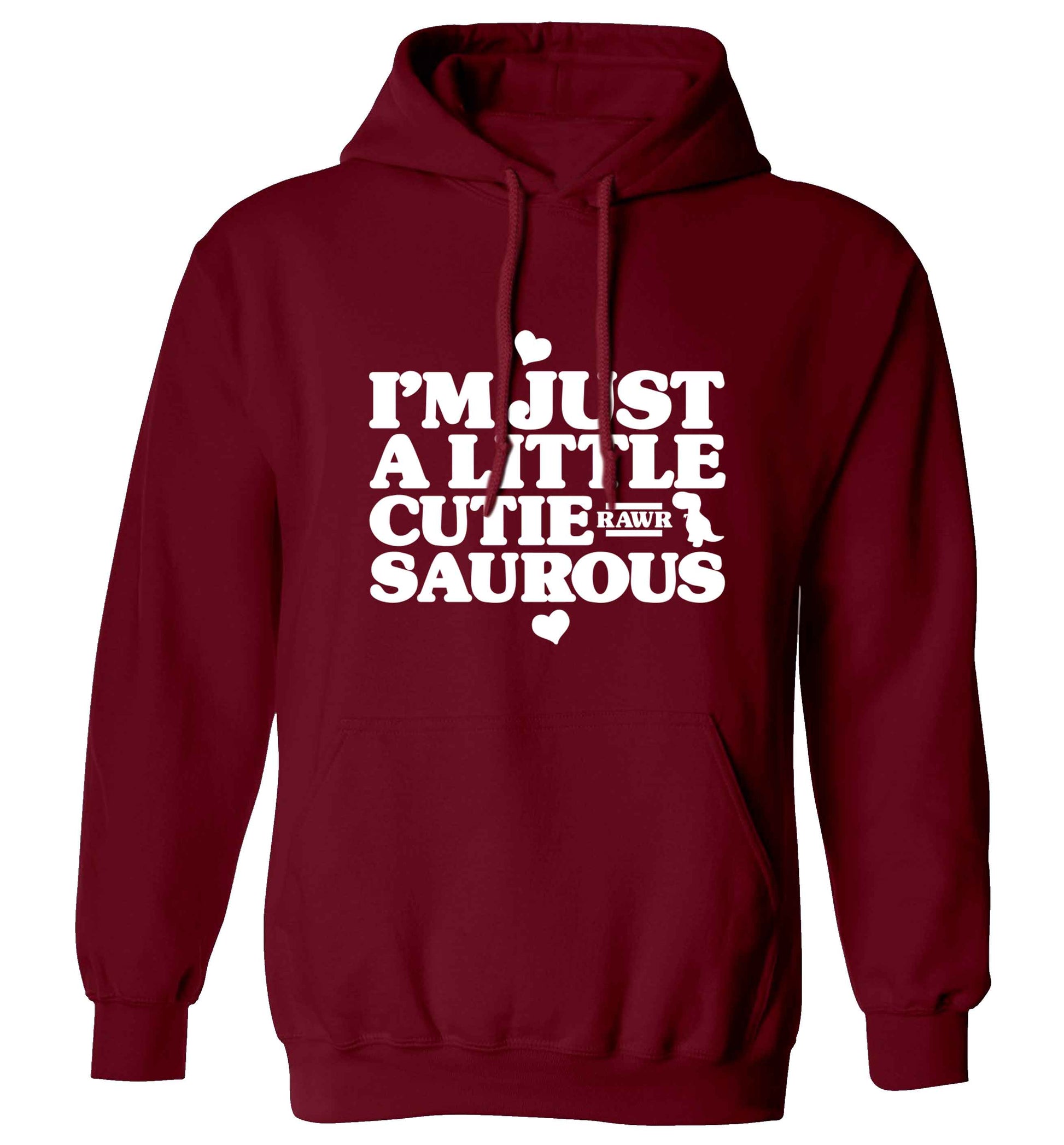 I'm just a little cutiesaurous adults unisex maroon hoodie 2XL