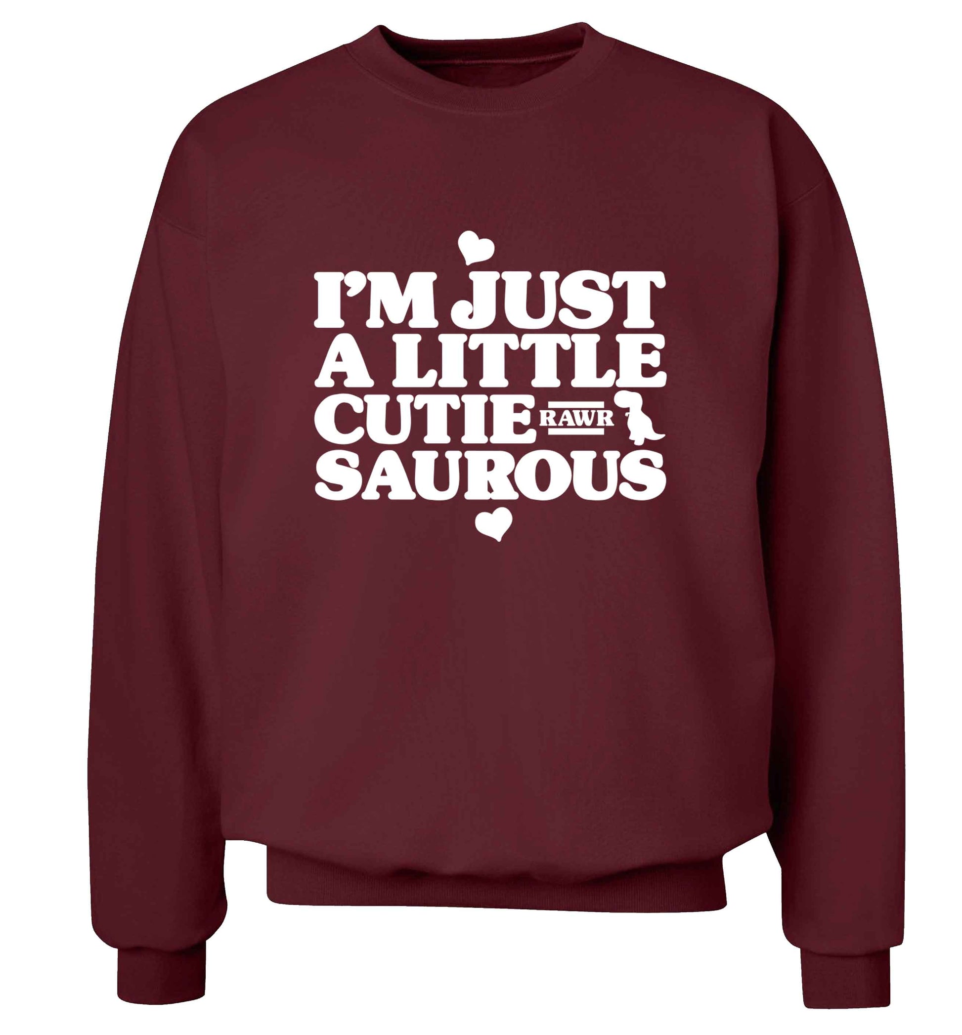 I'm just a little cutiesaurous adult's unisex maroon sweater 2XL