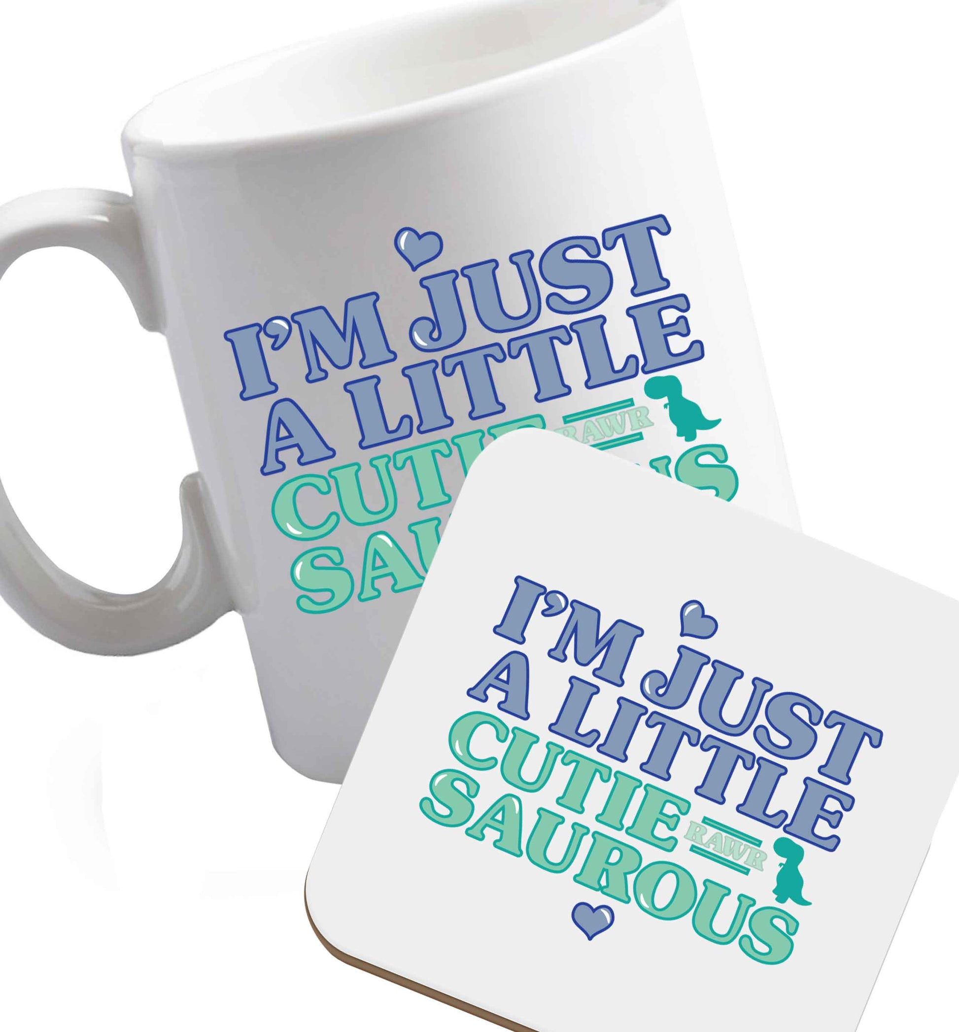 10 oz Favourite Type Pan Pancake ceramic mug and coaster set right handed