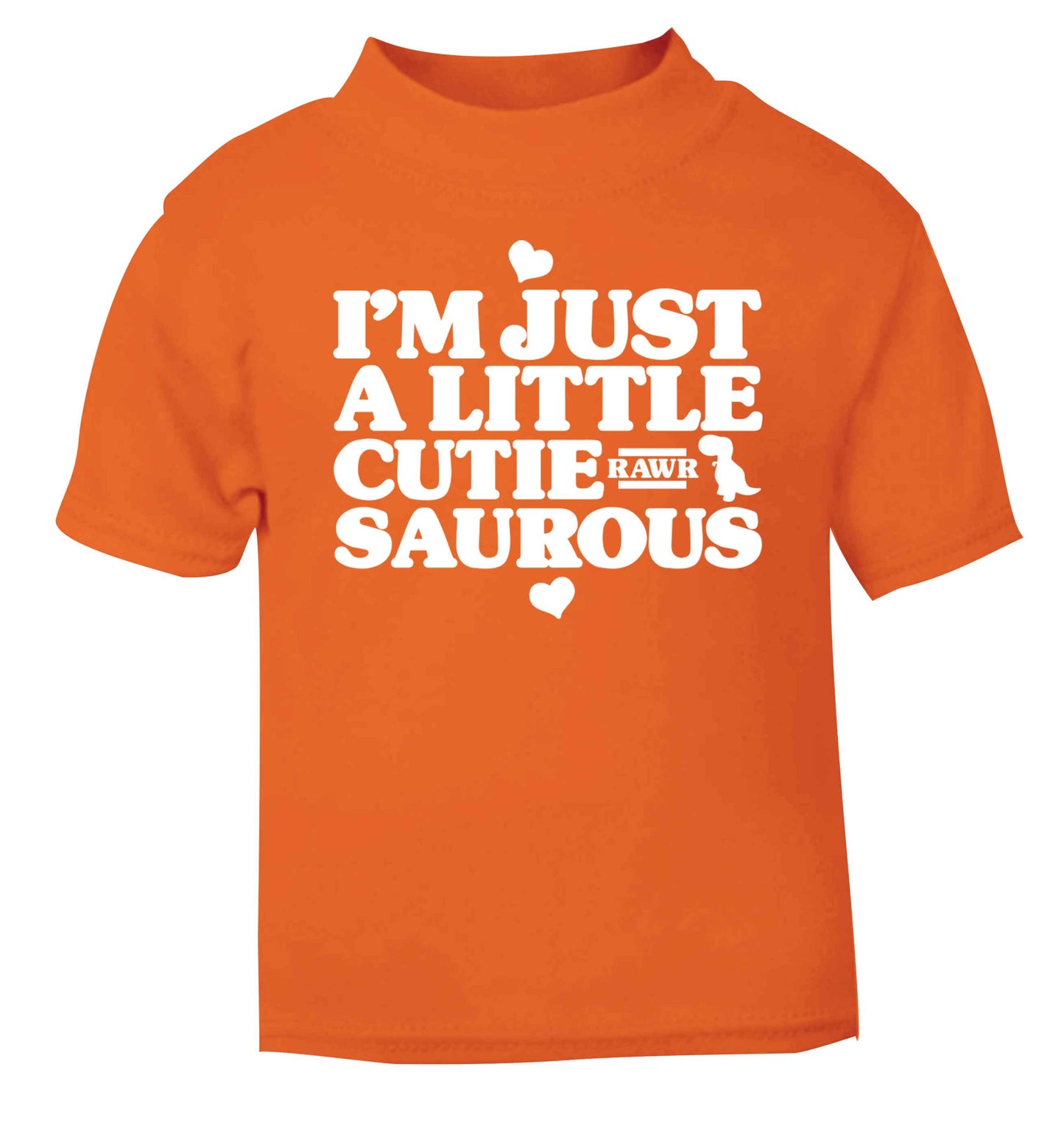 I'm just a little cutiesaurous orange baby toddler Tshirt 2 Years