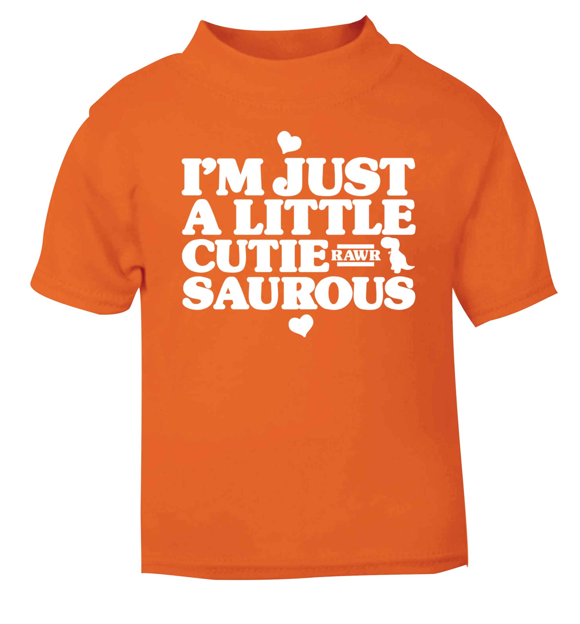 I'm just a little cutiesaurous orange baby toddler Tshirt 2 Years