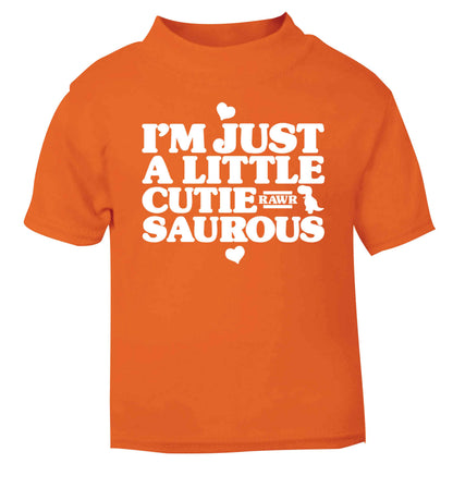 I'm just a little cutiesaurous orange baby toddler Tshirt 2 Years