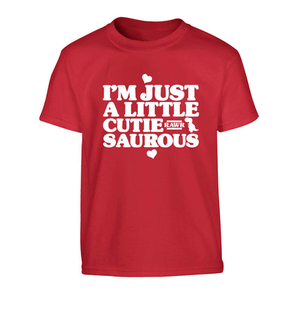 I'm just a little cutiesaurous Children's red Tshirt 12-13 Years