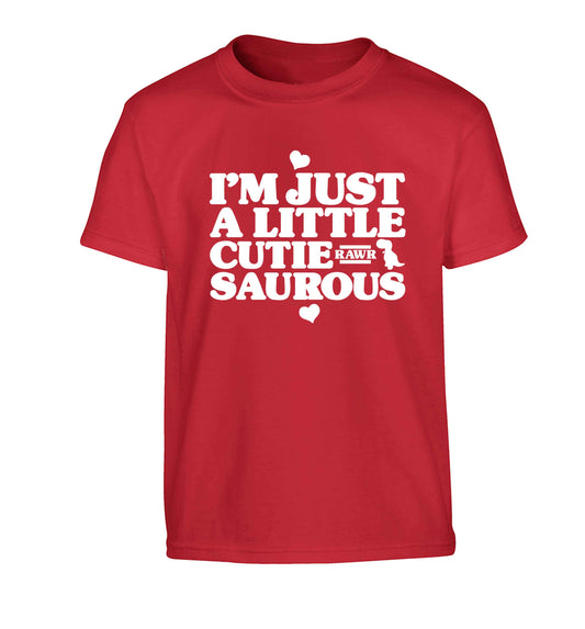 I'm just a little cutiesaurous Children's red Tshirt 12-13 Years