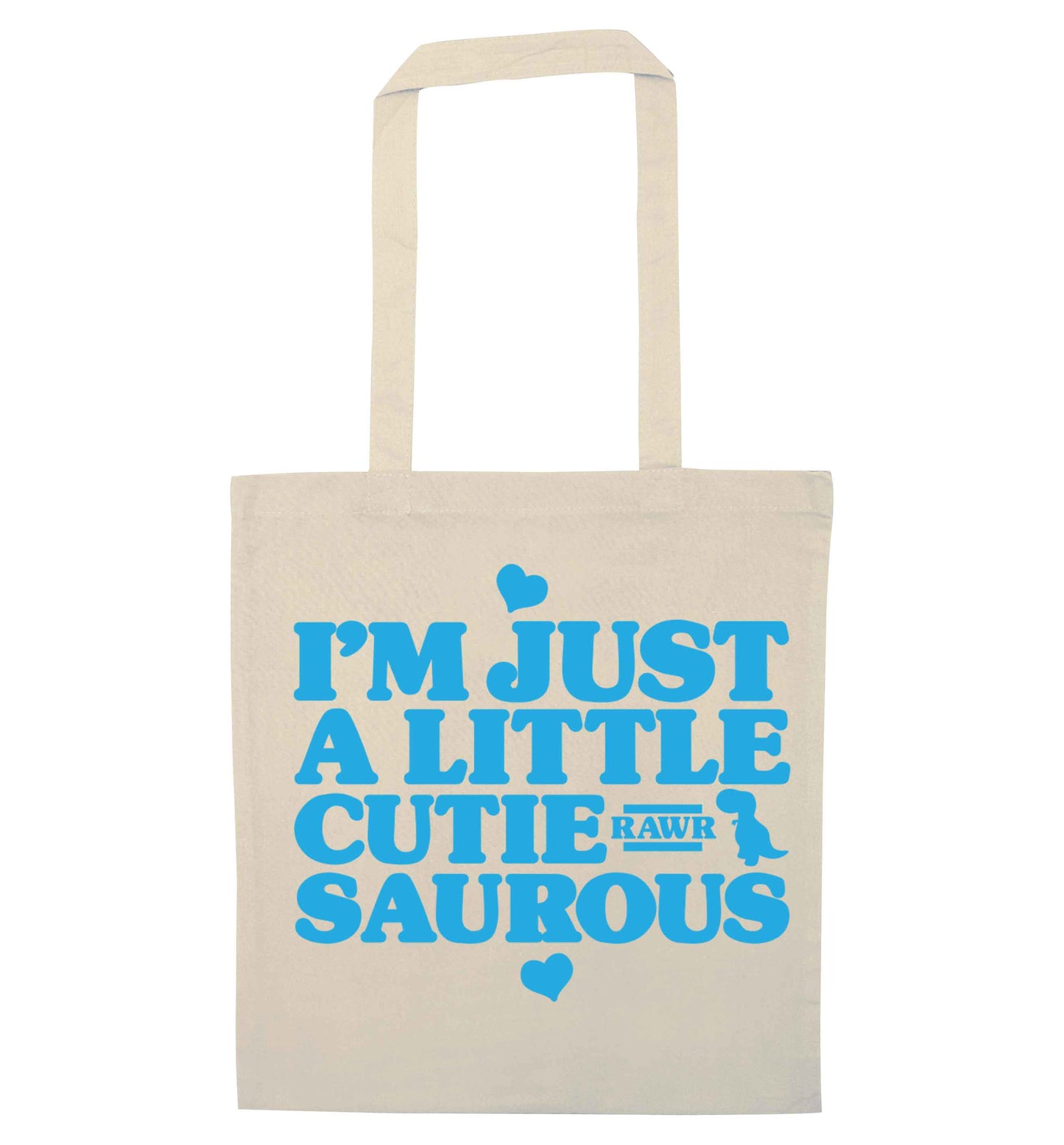 I'm just a little cutiesaurous natural tote bag