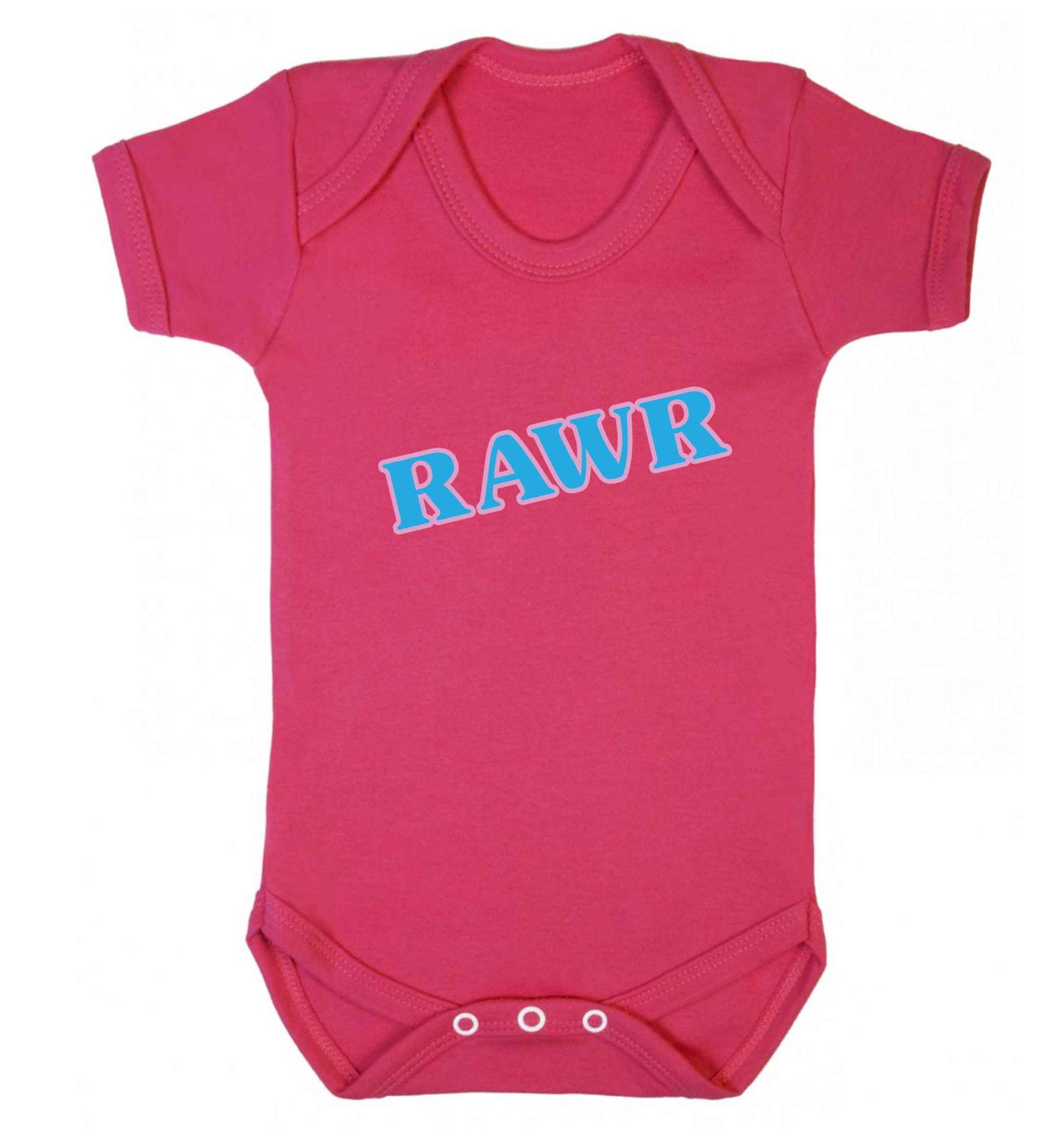Rawr baby vest dark pink 18-24 months