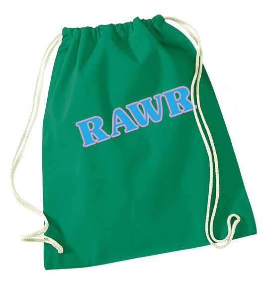 Rawr green drawstring bag
