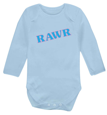 Rawr baby vest long sleeved pale blue 6-12 months