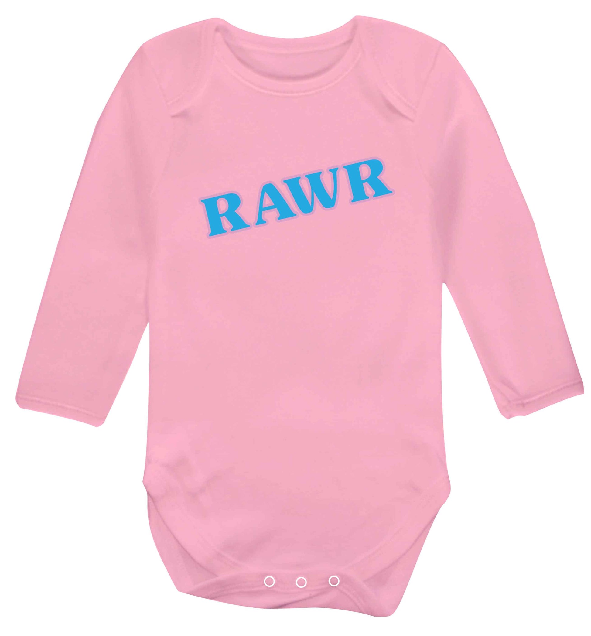 Rawr baby vest long sleeved pale pink 6-12 months