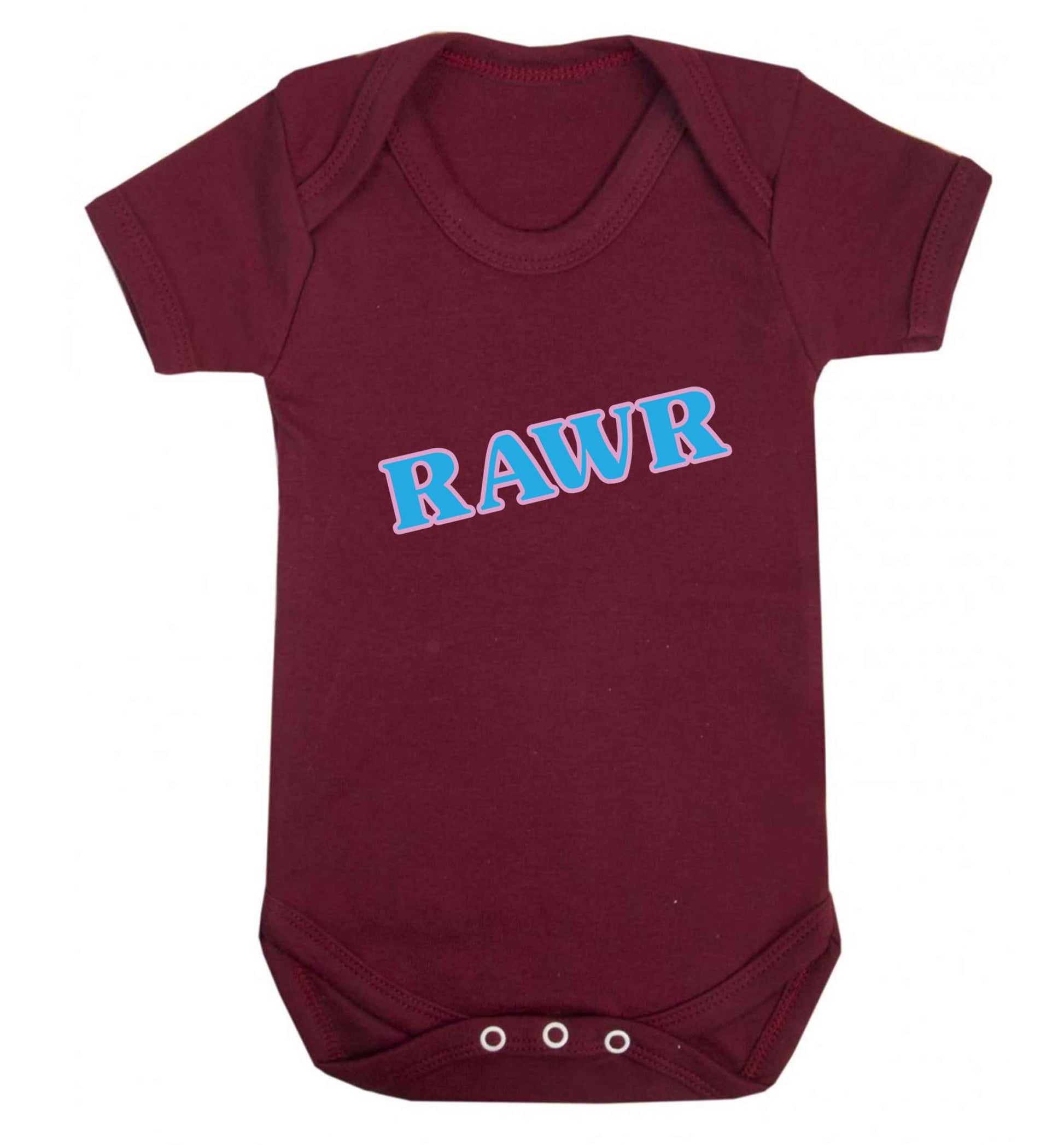 Rawr baby vest maroon 18-24 months