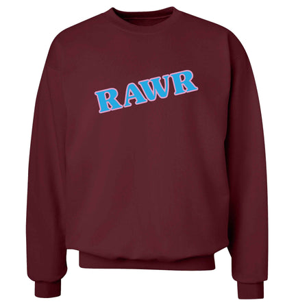 Rawr adult's unisex maroon sweater 2XL