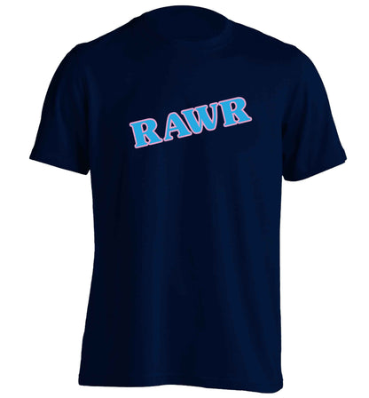 Rawr adults unisex navy Tshirt 2XL