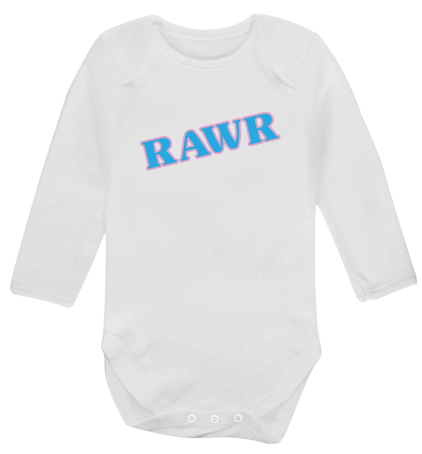 Rawr baby vest long sleeved white 6-12 months