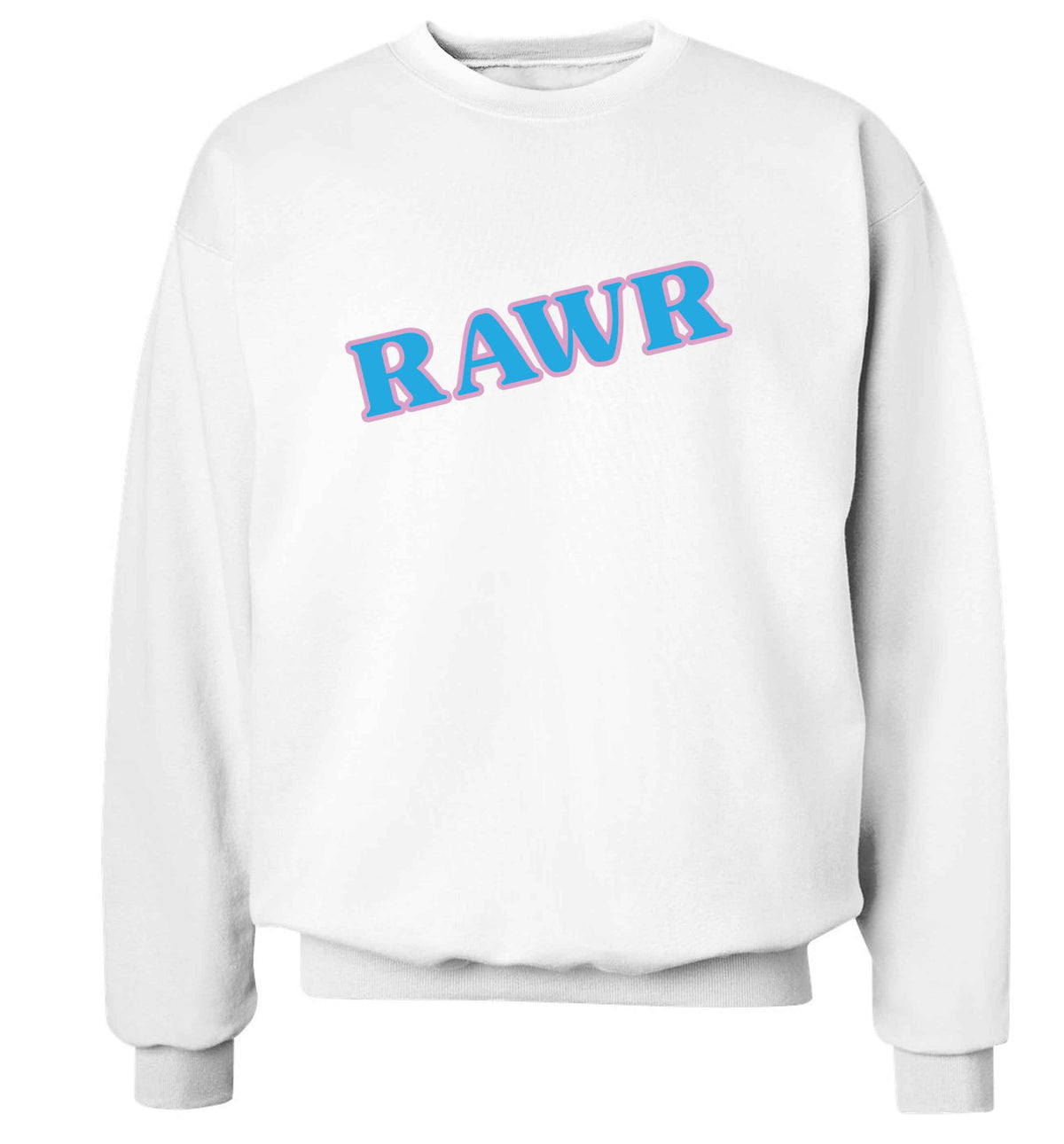 Rawr adult's unisex white sweater 2XL