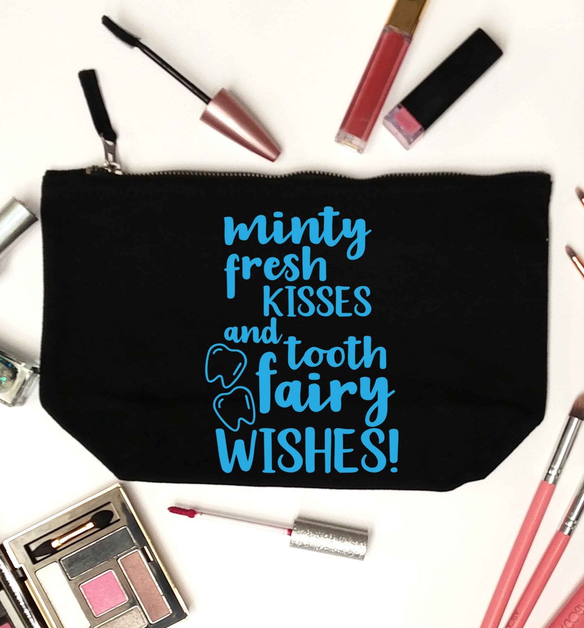 Minty Kisses Tooth Fairy black makeup bag