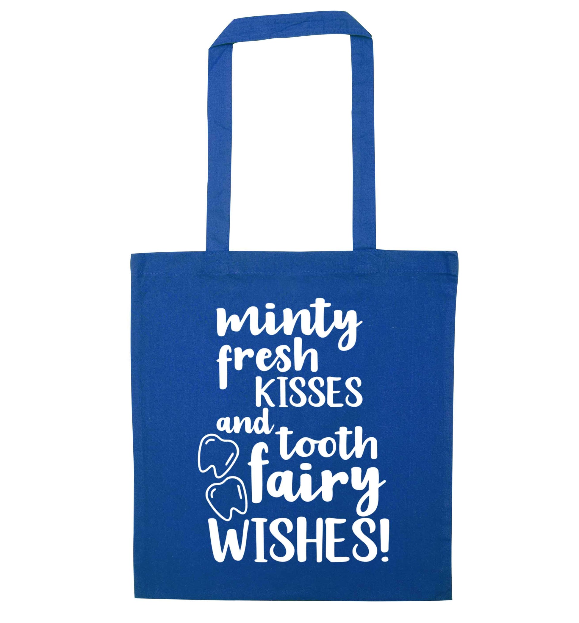 Minty Kisses Tooth Fairy blue tote bag