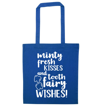 Minty Kisses Tooth Fairy blue tote bag