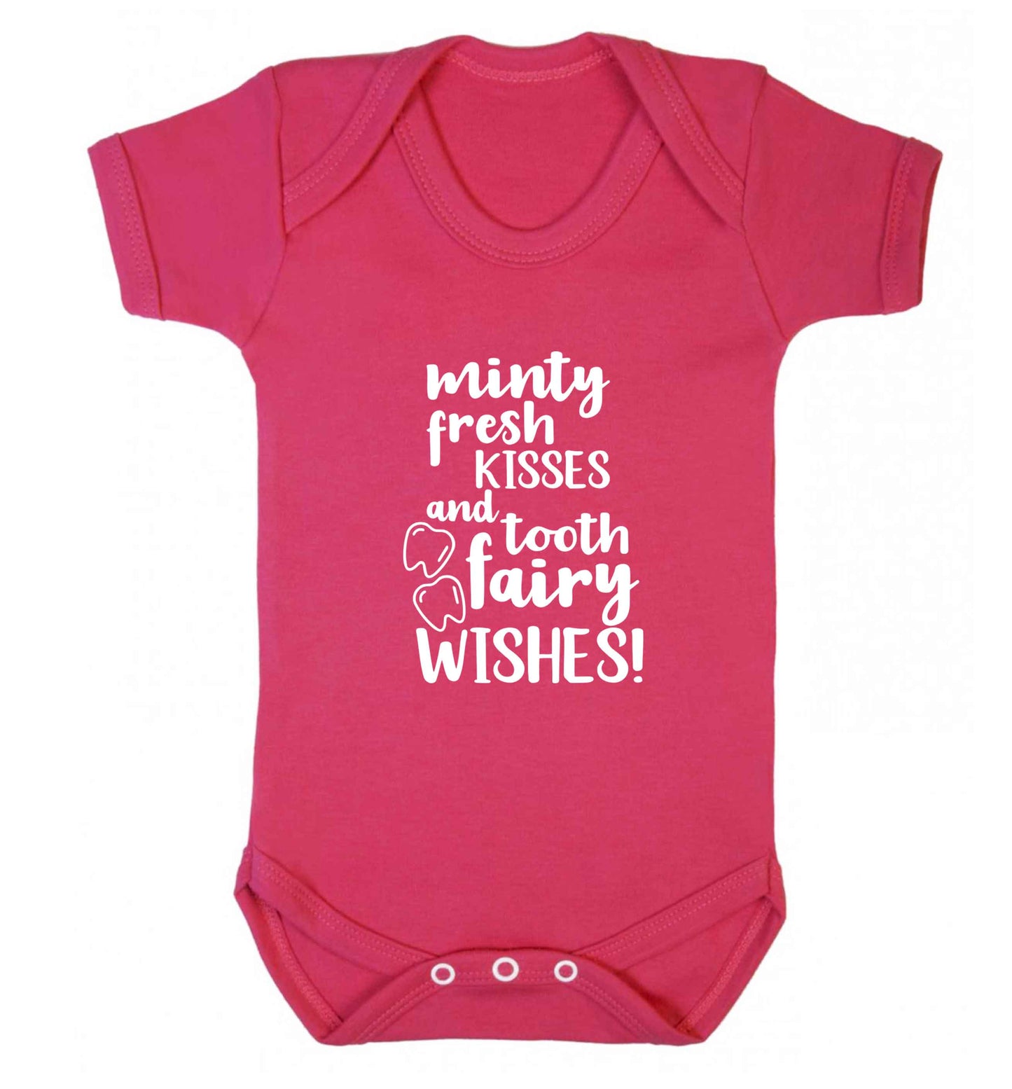 Minty Kisses Tooth Fairy baby vest dark pink 18-24 months