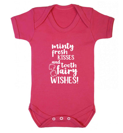 Minty Kisses Tooth Fairy baby vest dark pink 18-24 months