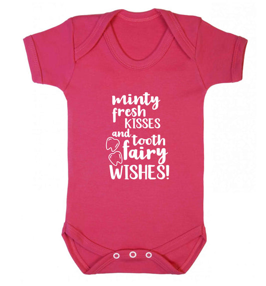 Minty Kisses Tooth Fairy baby vest dark pink 18-24 months