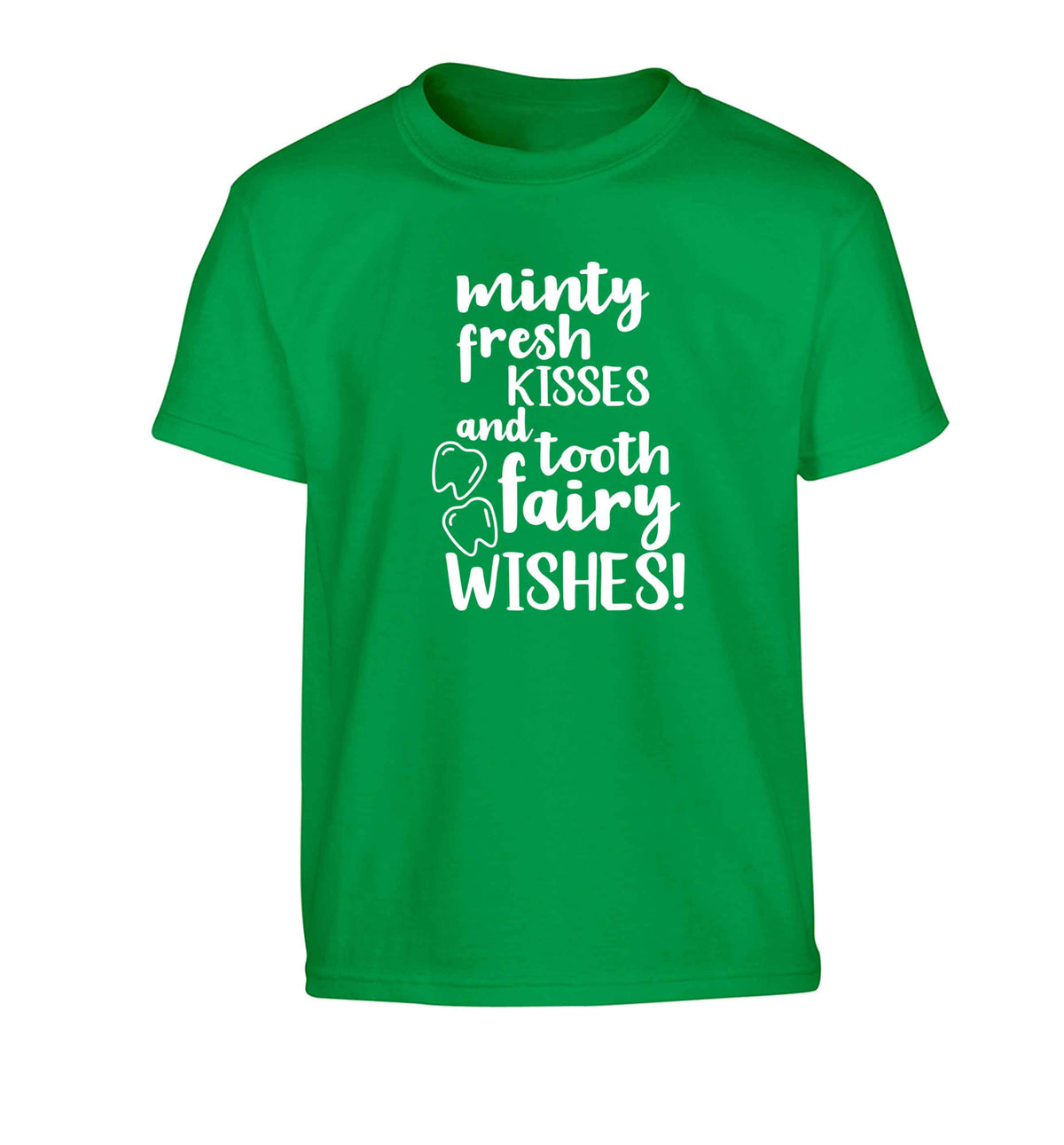 Minty Kisses Tooth Fairy Children's green Tshirt 12-13 Years