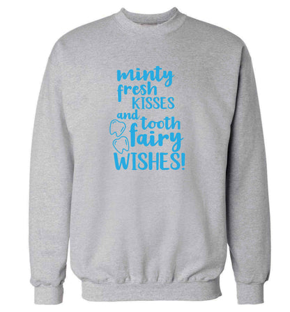 Minty Kisses Tooth Fairy adult's unisex grey sweater 2XL