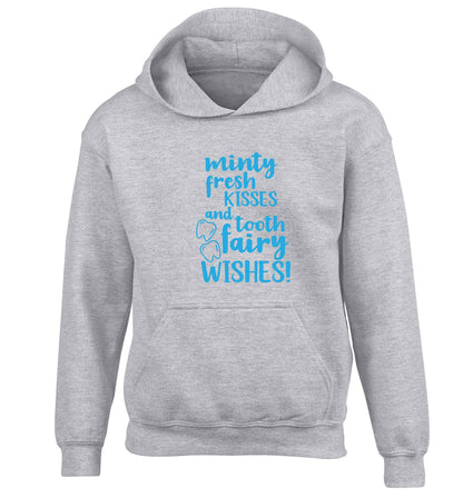 Minty Kisses Tooth Fairy children's grey hoodie 12-13 Years