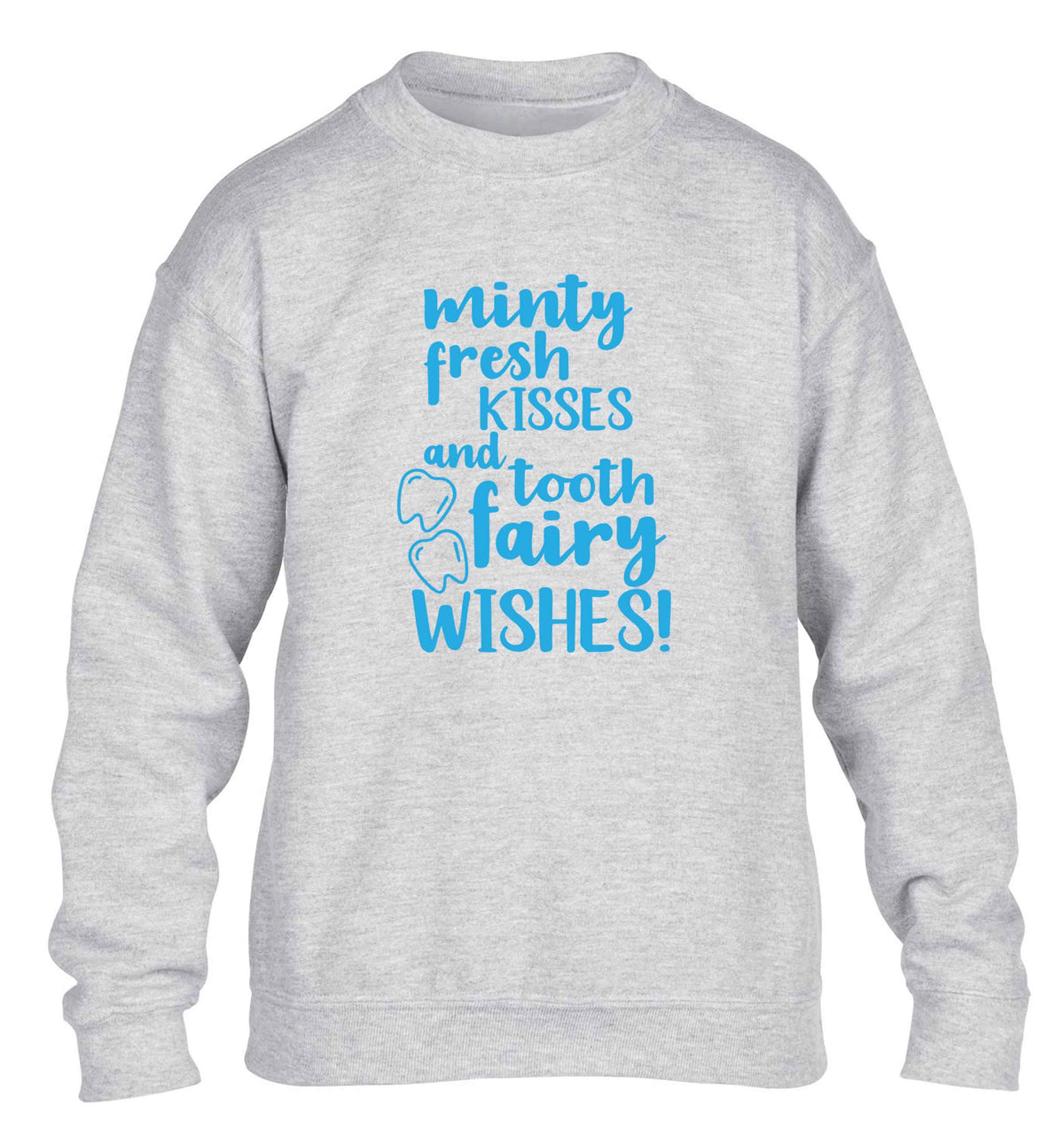 Minty Kisses Tooth Fairy children's grey sweater 12-13 Years