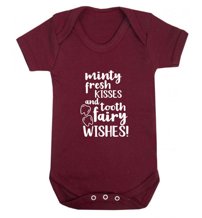 Minty Kisses Tooth Fairy baby vest maroon 18-24 months
