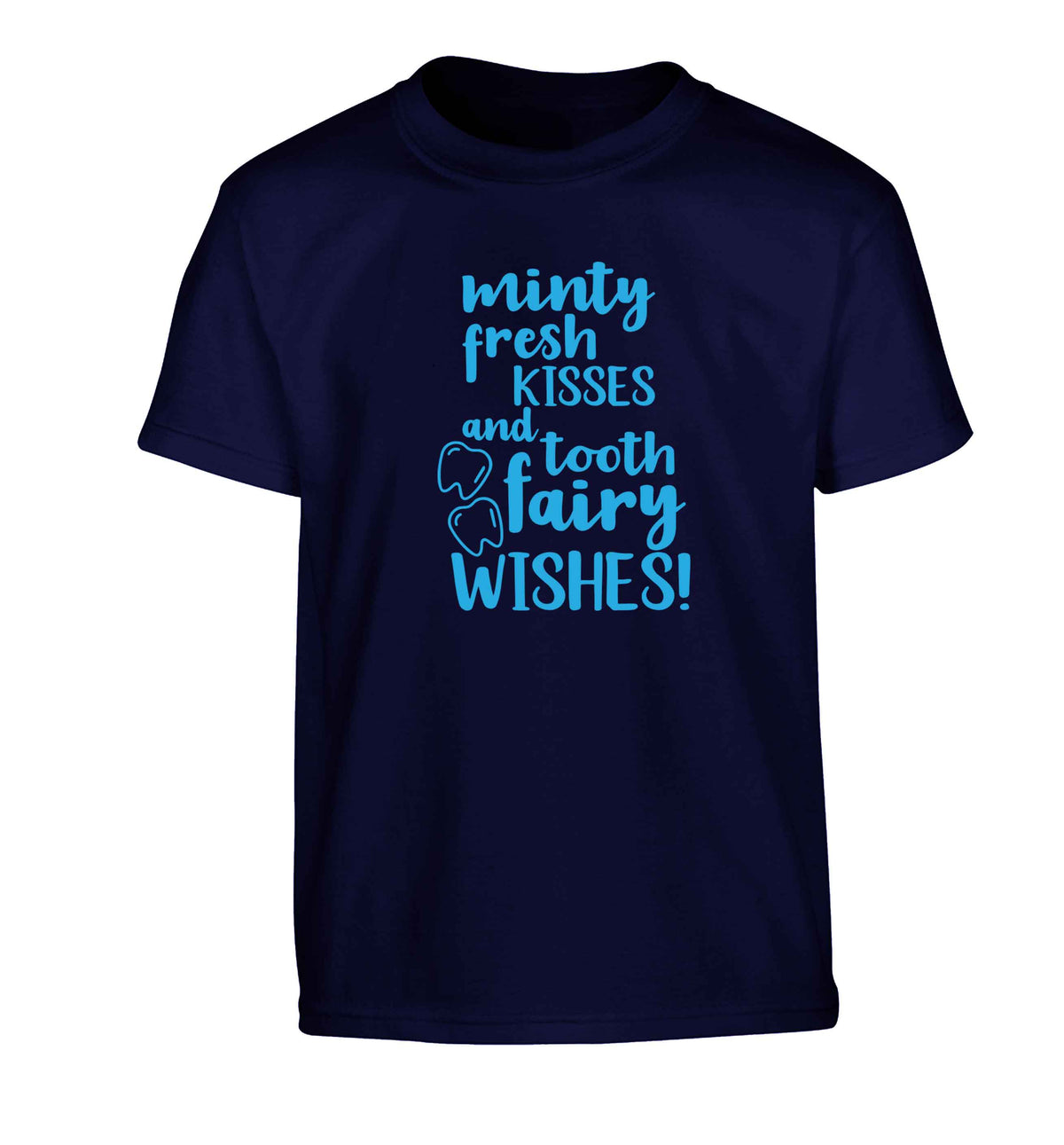 Minty Kisses Tooth Fairy Children's navy Tshirt 12-13 Years