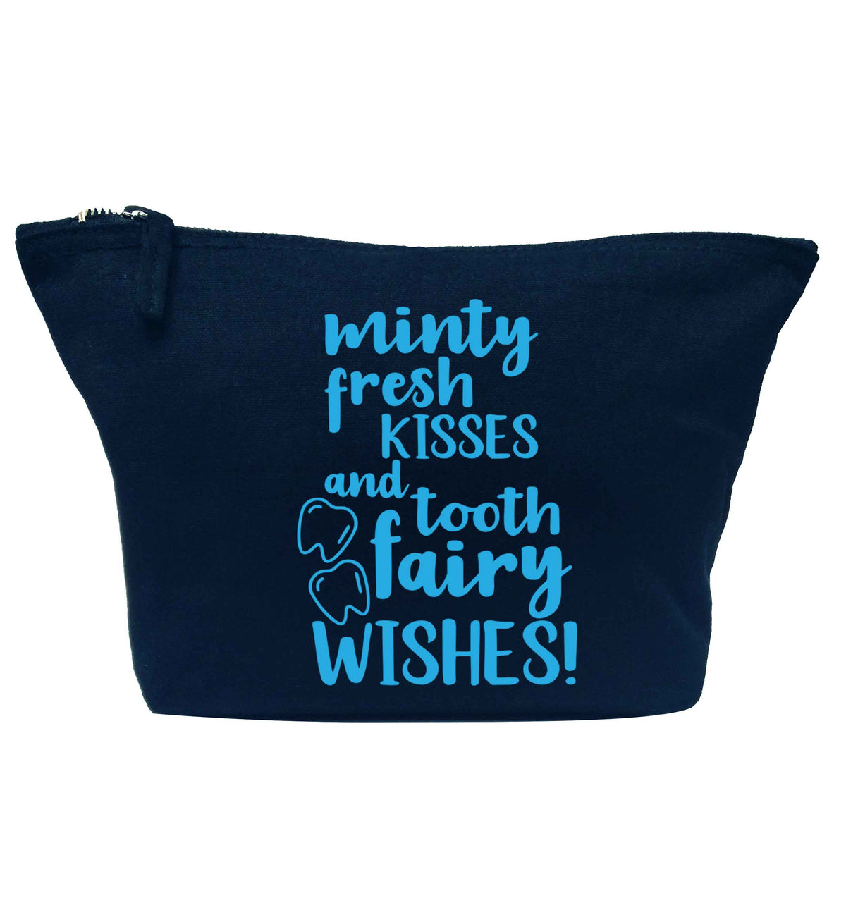 Minty Kisses Tooth Fairy navy makeup bag