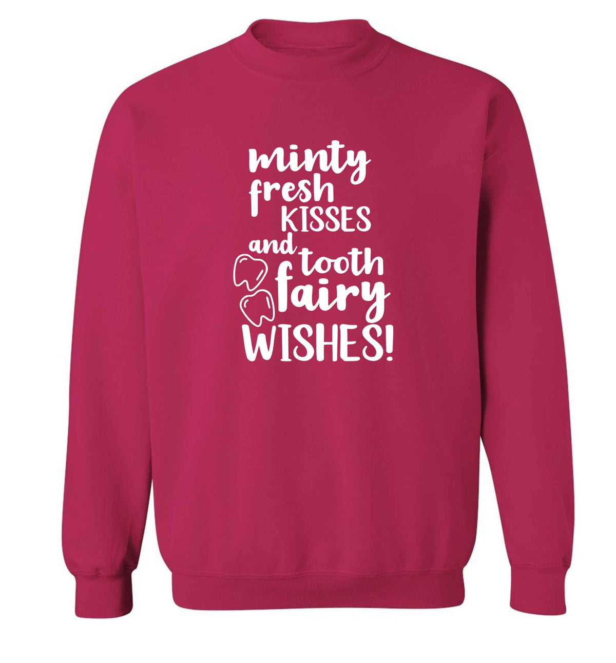 Minty Kisses Tooth Fairy adult's unisex pink sweater 2XL