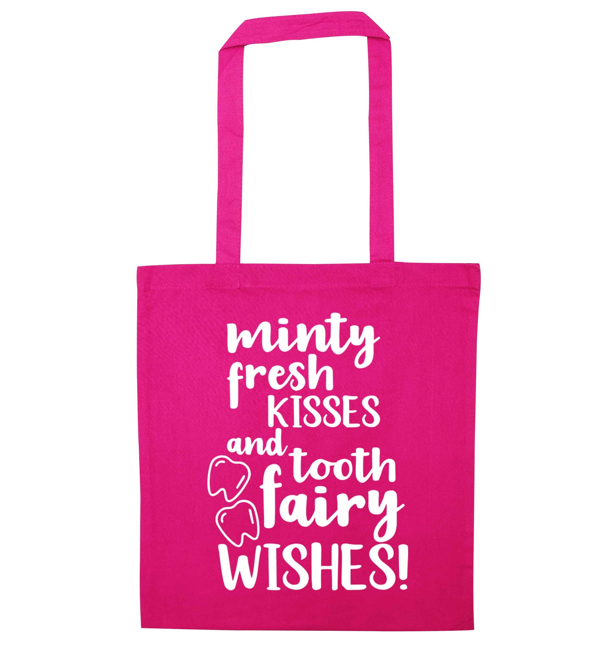 Minty Kisses Tooth Fairy pink tote bag