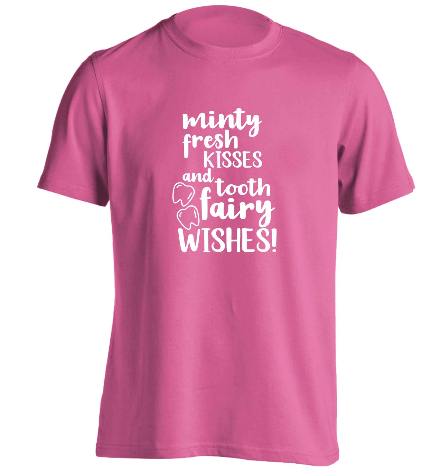 Minty Kisses Tooth Fairy adults unisex pink Tshirt 2XL