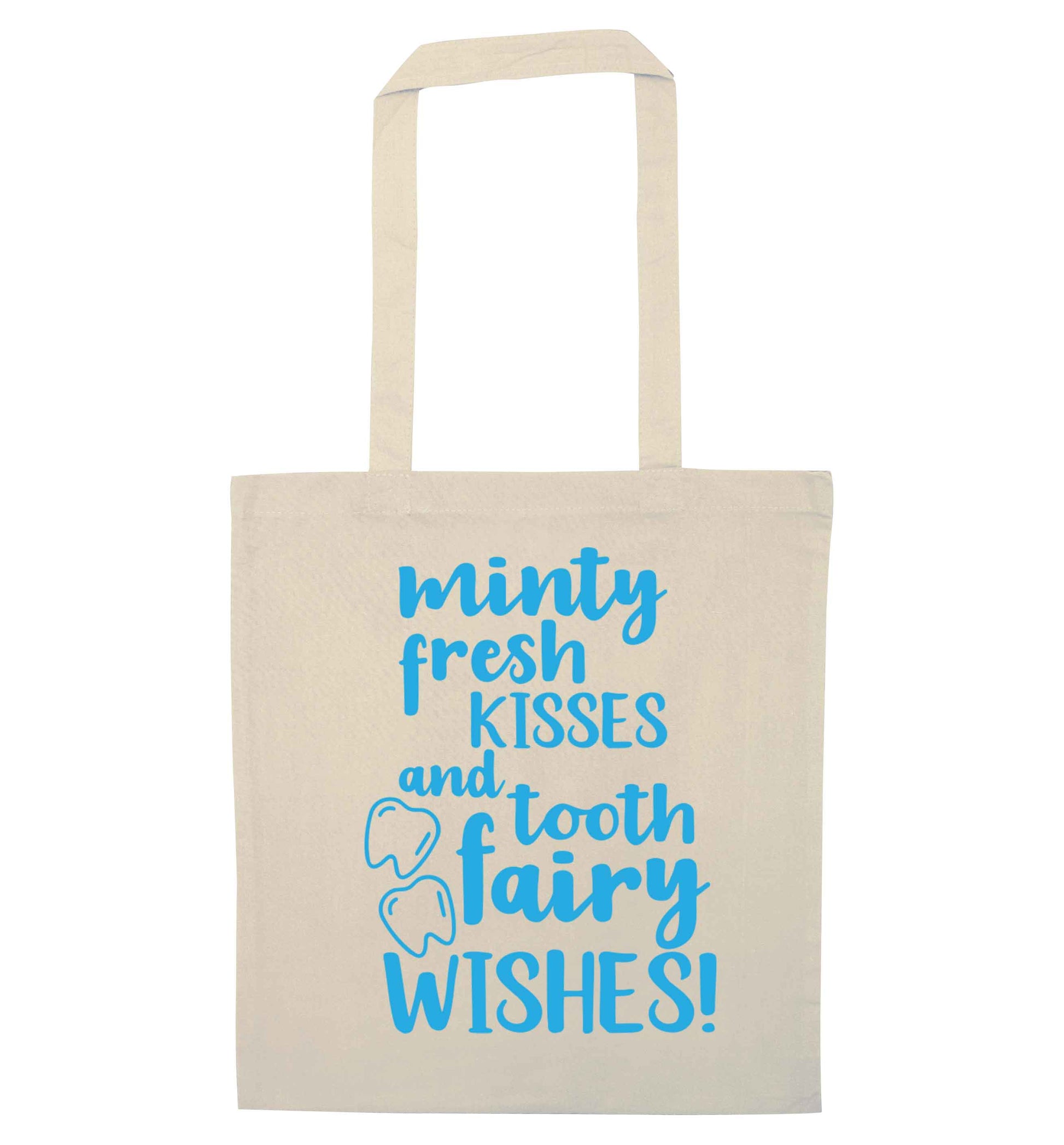 Minty Kisses Tooth Fairy natural tote bag