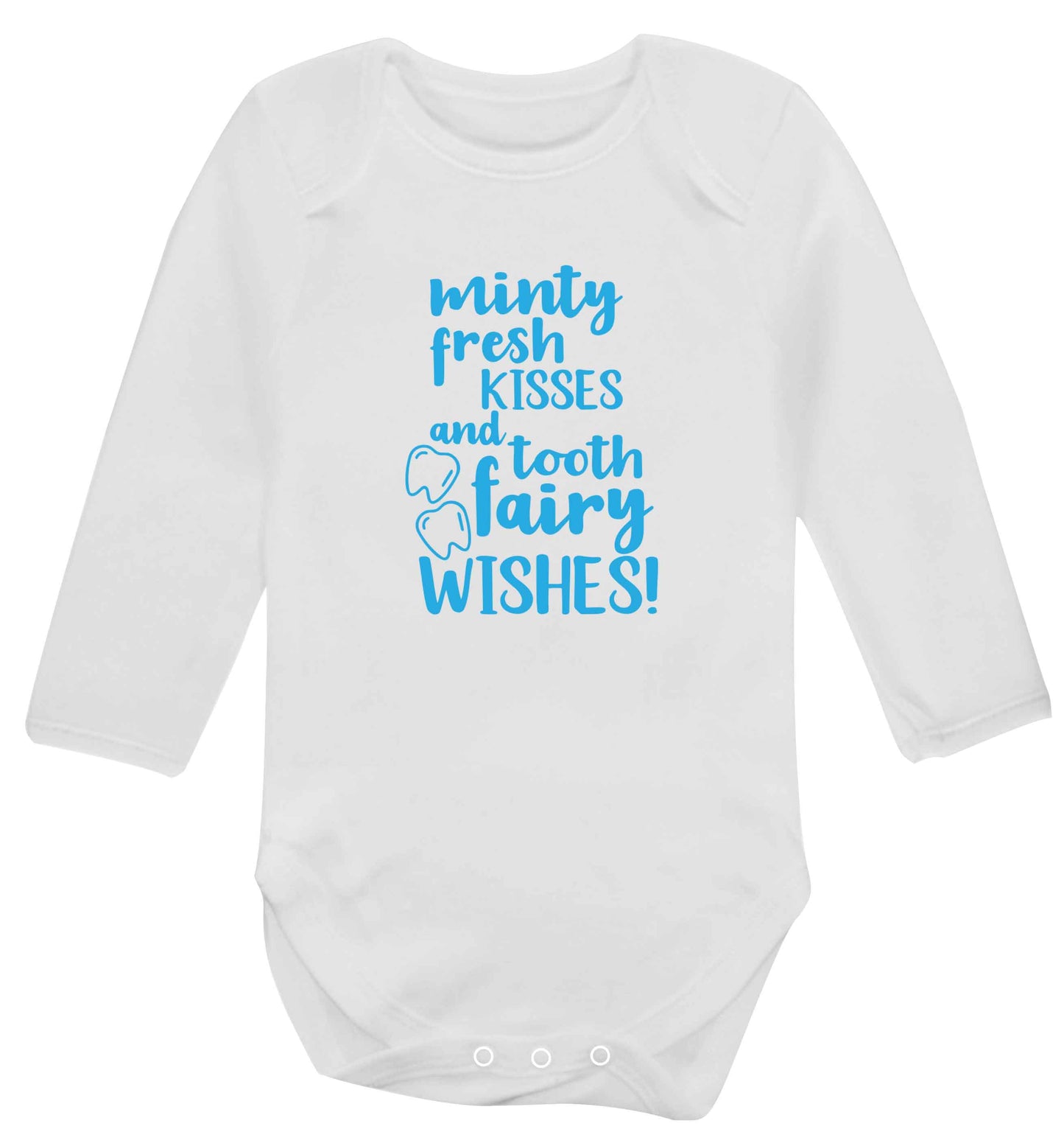 Minty Kisses Tooth Fairy baby vest long sleeved white 6-12 months