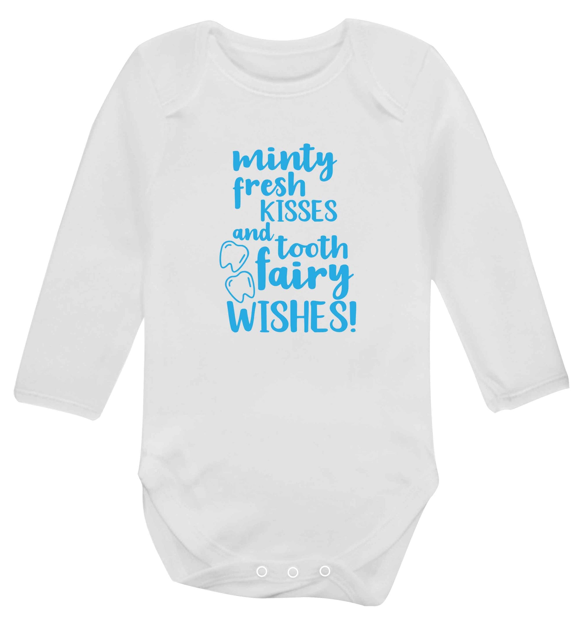 Minty Kisses Tooth Fairy baby vest long sleeved white 6-12 months