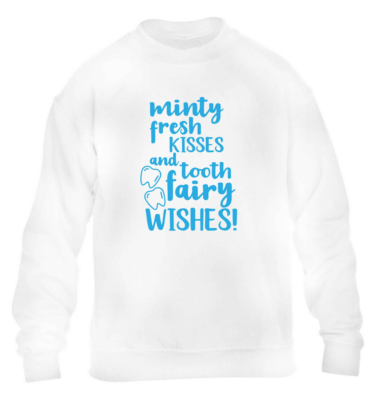 Minty Kisses Tooth Fairy children's white sweater 12-13 Years