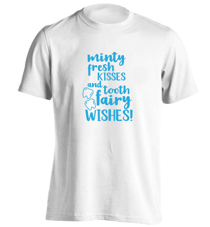 Minty Kisses Tooth Fairy adults unisex white Tshirt 2XL