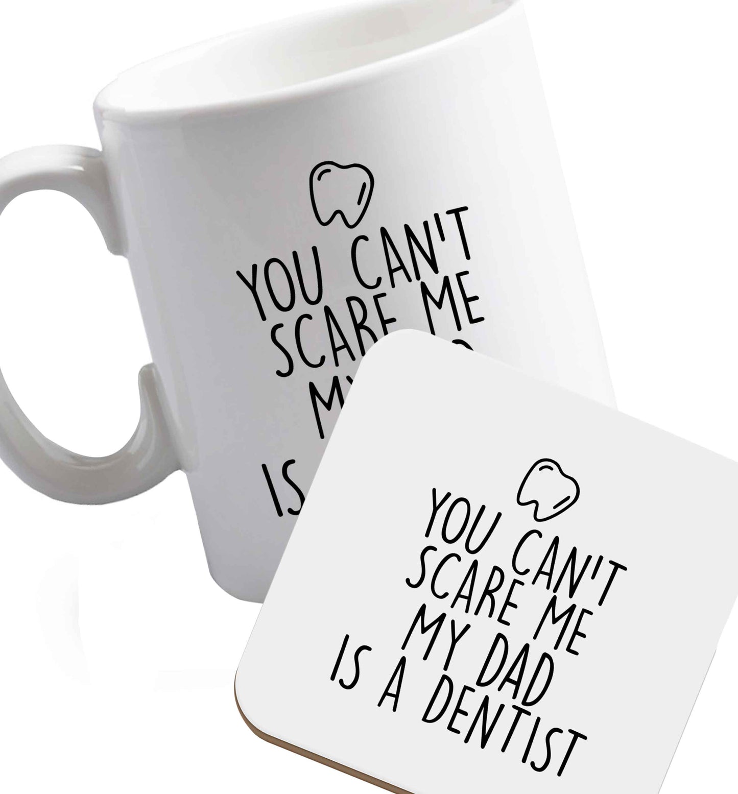 10 oz Favourite Type Pan Pancake ceramic mug and coaster set right handed